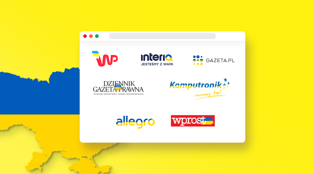 Examples of logotypes of Polish brands that changed their branding in solidarity with Ukraine